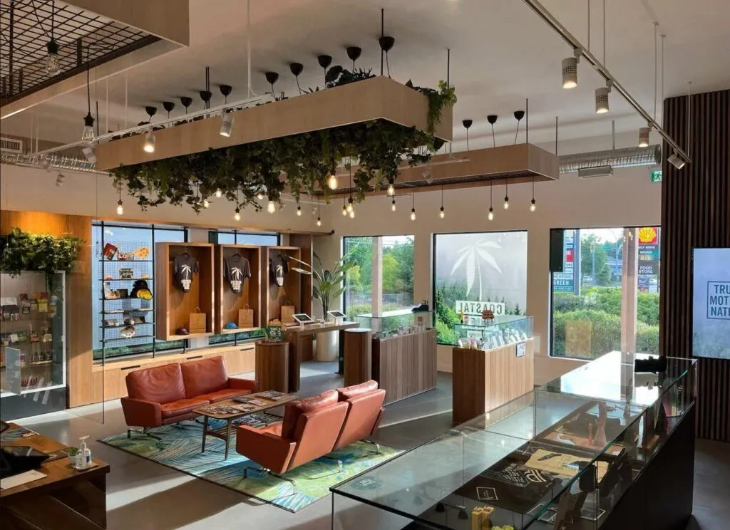 Coastal Green cannabis dispensary interior in Sechelt on the Sunshine Coast